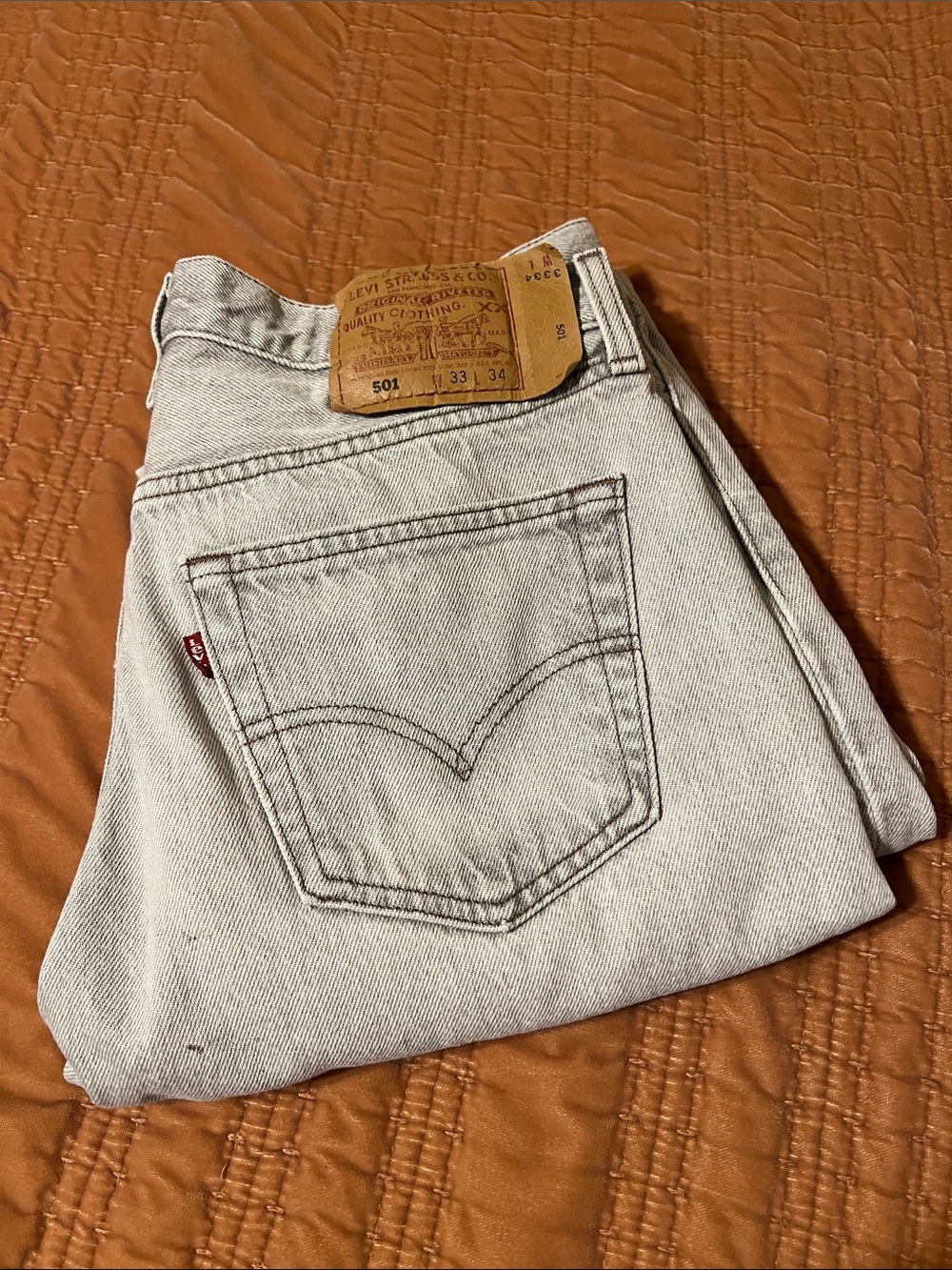 Levi's 501 Straight Leg Jeans Waist 33 Gray